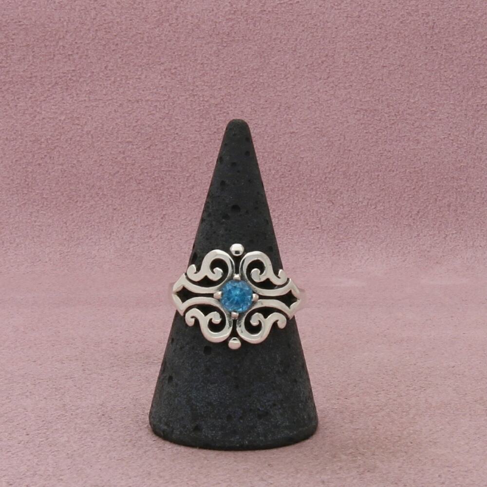 james avery sterling silver blue topaz spanish lace birthstone ring size 9
